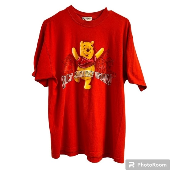 Disney Tops - Vintage 90s Walt Disney World Winnie The Pooh Cartoon T-Shirt Adult Sz Lg Red